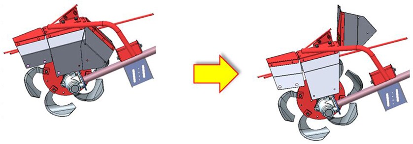 Fig. 7 Openable Rotor Cover (Left: Closed, Right: Open)