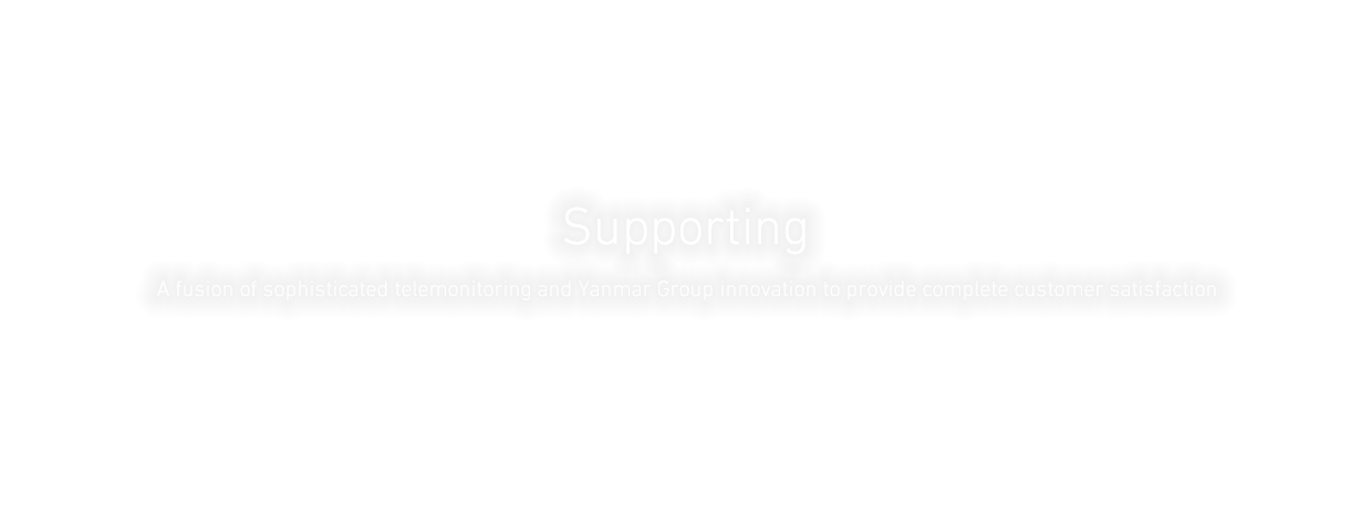 Supporting  A fusion of sophisticated telemonitoring and Yanmar Group innovation to provide complete customer satisfaction